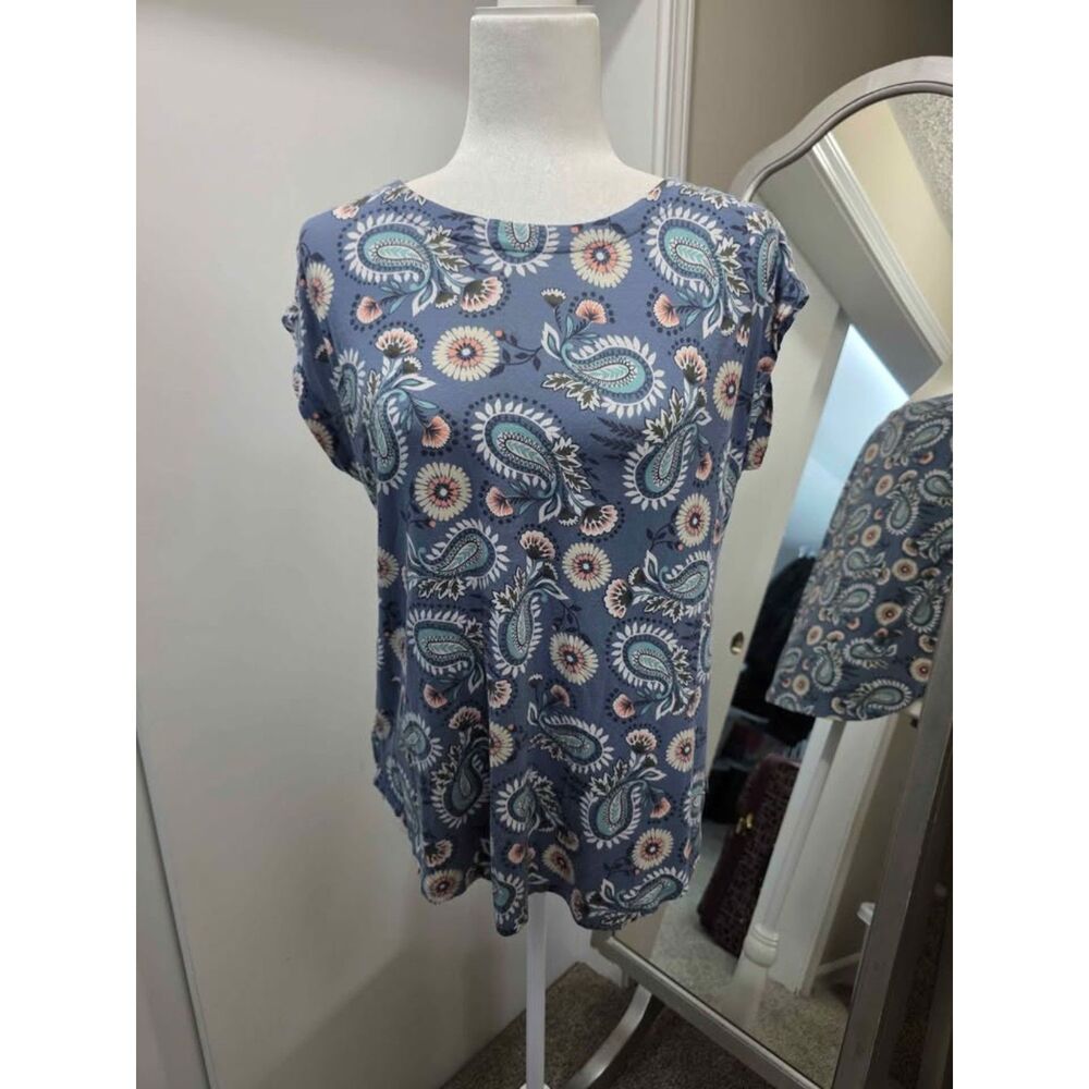 LOFT Outlet Paisley Print Short Sleeve Top Size XS